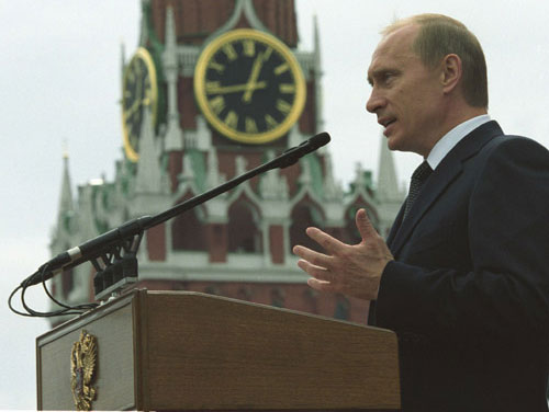 Vladimir Putin på talerstolen. Foto: www.kremlin.ru