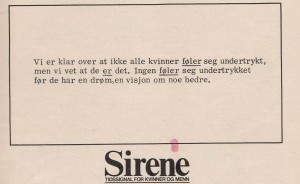 Fra Sirenes første utgave i 1973.