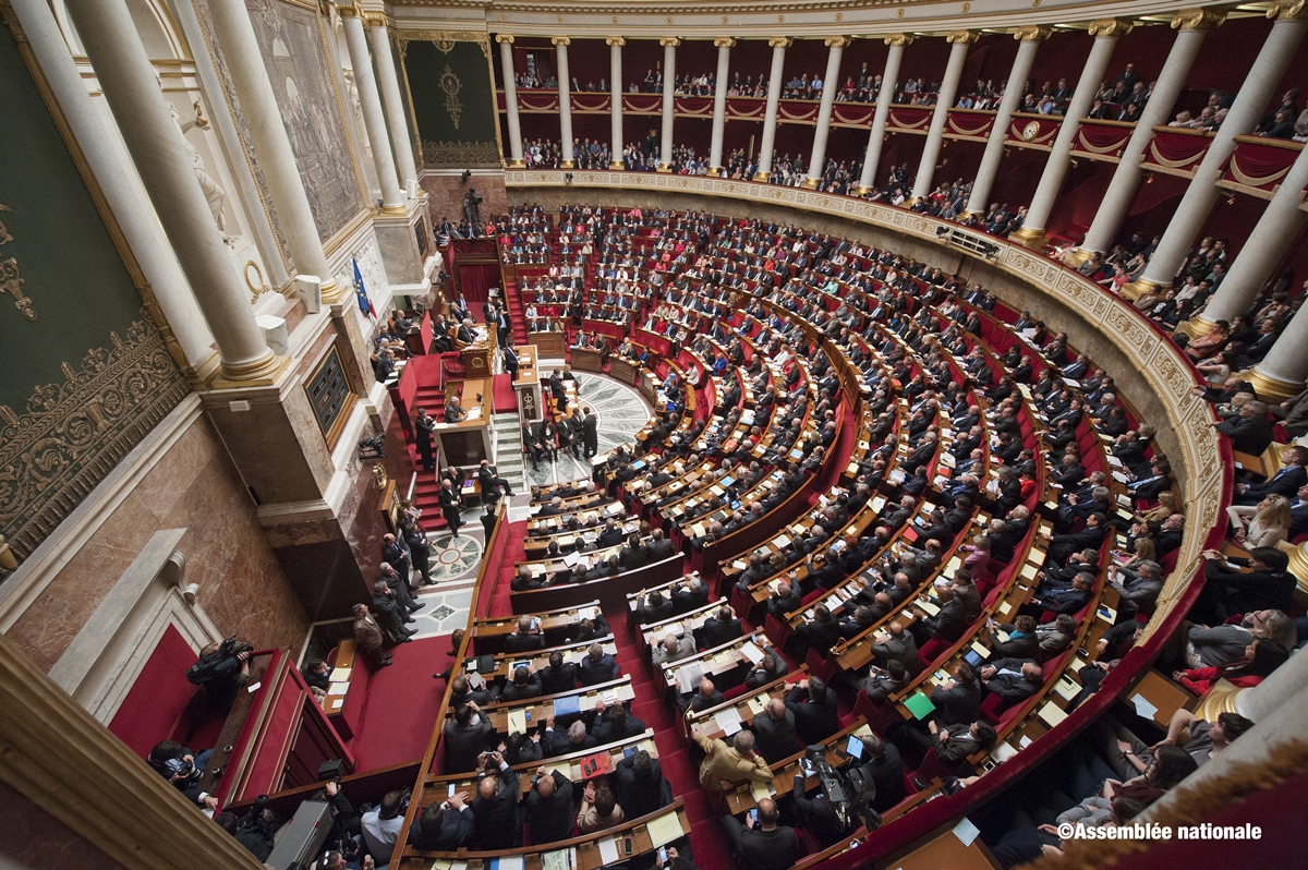 Representantene samlet til møte i den franske nasjonalforsamlingen - Assemblée Nationale (foto: assemblee-nationale.fr).